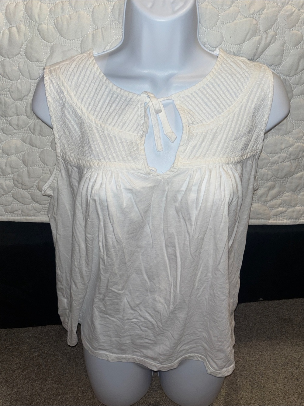 LOFT Cream Tie-Neck Sleeveless Camisole